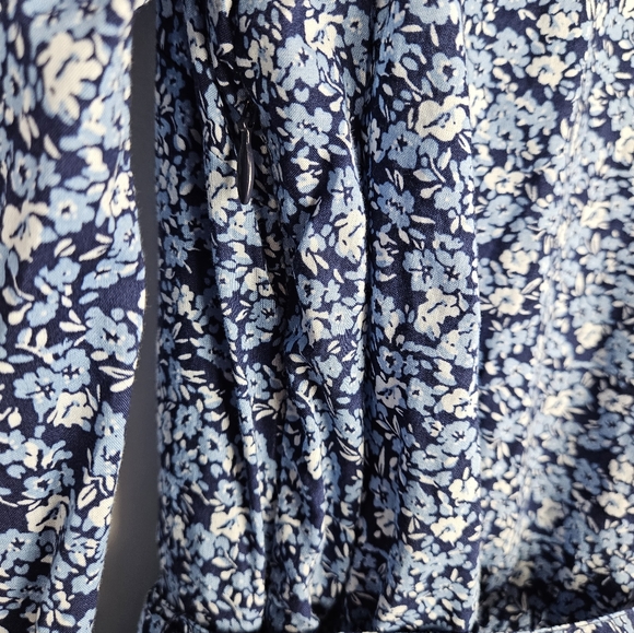 J. Crew Lightweight Cotton Puff-Sleeve Mini Dress in Antique Navy Blue XS - Picture 7 of 14